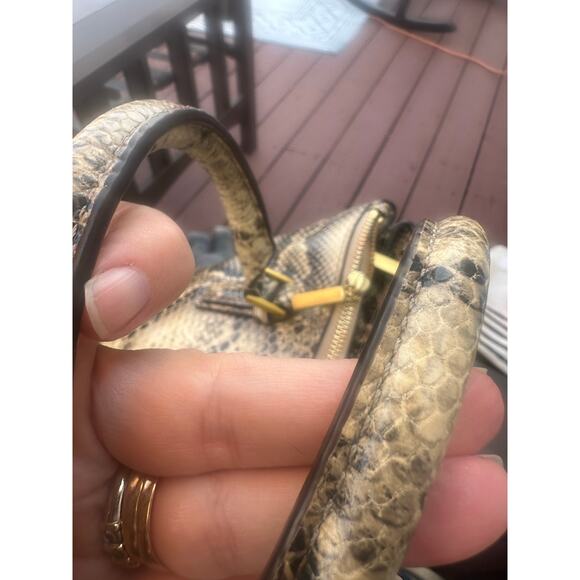 Tory Burch Robinson Mini Snake Embossed Double Zip Tote Bag - Picture 16 of 16